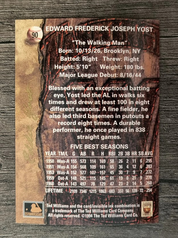 1994 Ted Williams #90 Eddie Yost