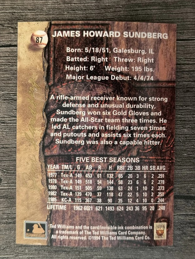 1994 Ted Williams #87 Jim Sundberg