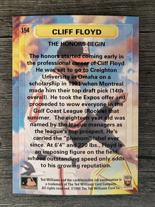 1994 Ted Williams #154 Cliff Floyd/The Honors Begin