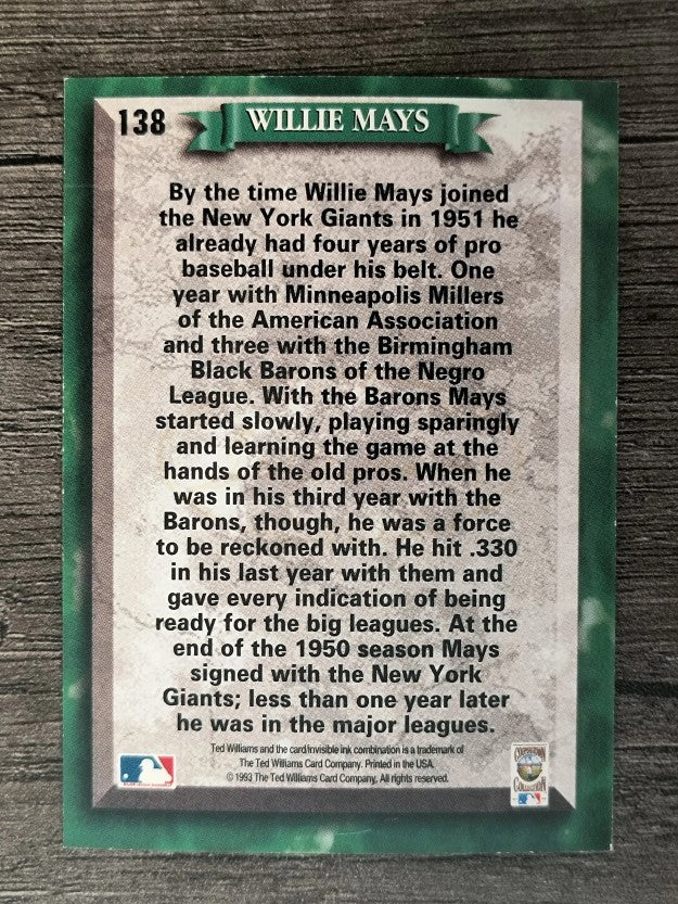 1993 Ted Williams #138 Willie Mays