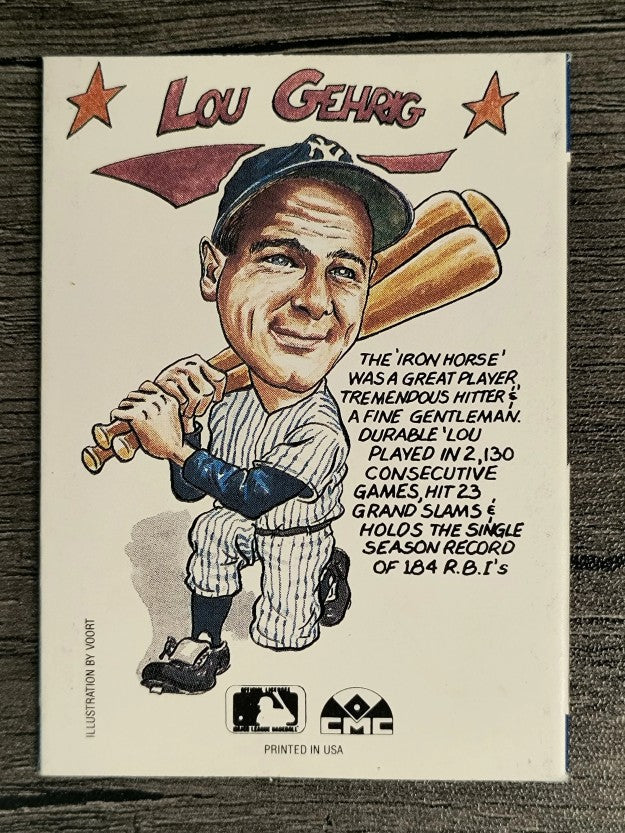1990 Collect-A-Books #34 Lou Gehrig