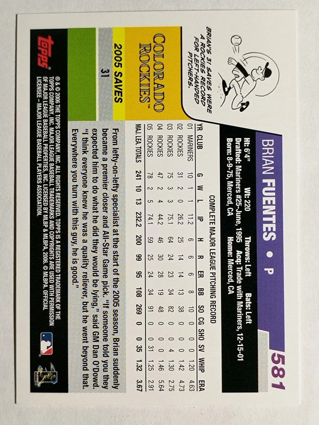 2006 Topps #581 Brian Fuentes