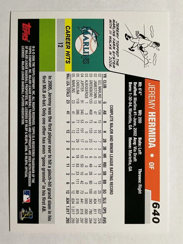 2006 Topps #640 Jeremy Hermida
