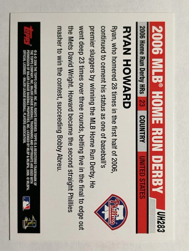 2006 Topps Update #UH283 Ryan Howard HRD