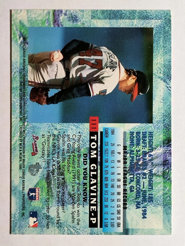1995 Topps Embossed #111 Tom Glavine