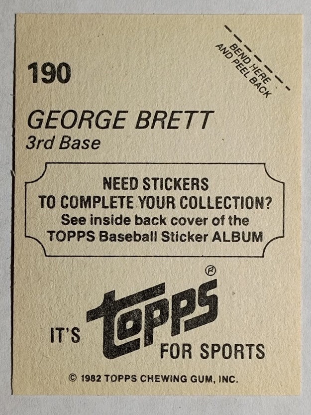 1982 Topps Stickers #190 George Brett