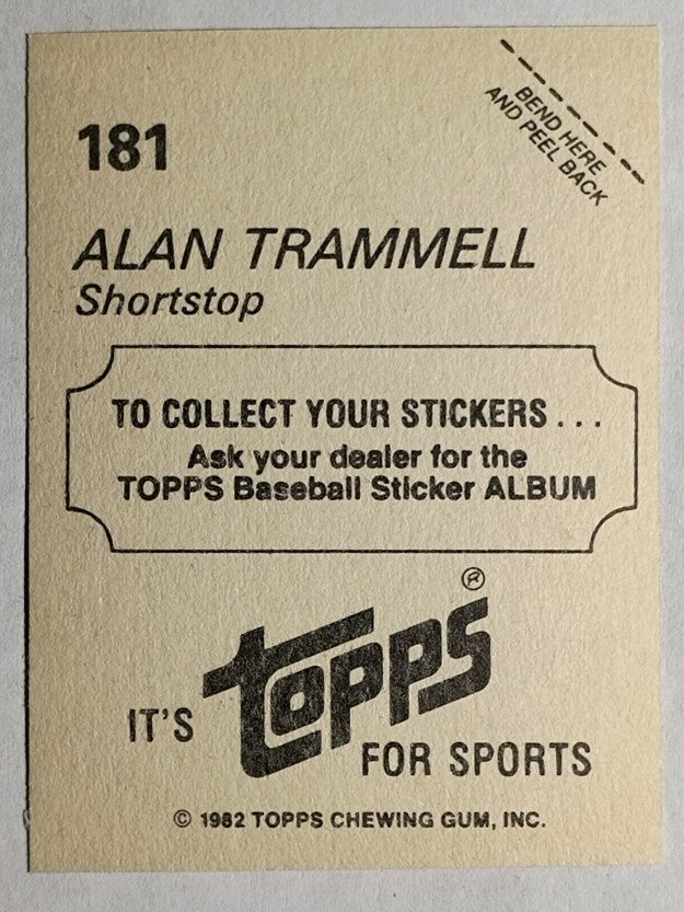 1982 Topps Stickers #181 Alan Trammell