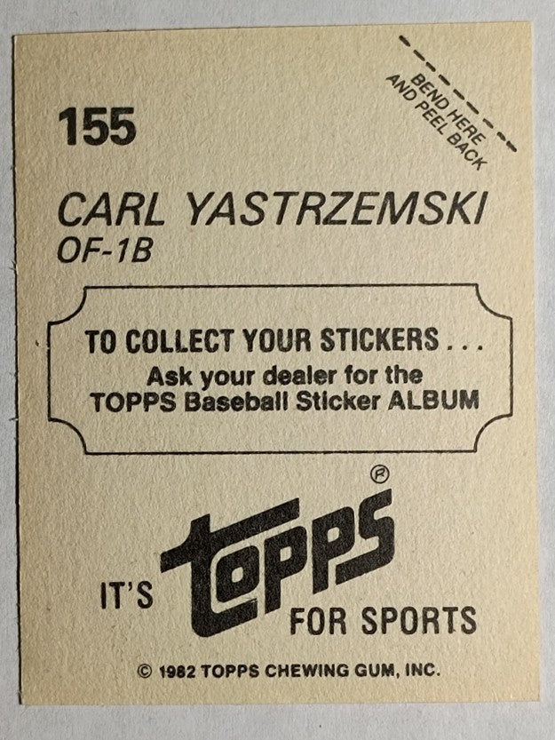 1982 Topps Stickers #155 Carl Yastrzemski