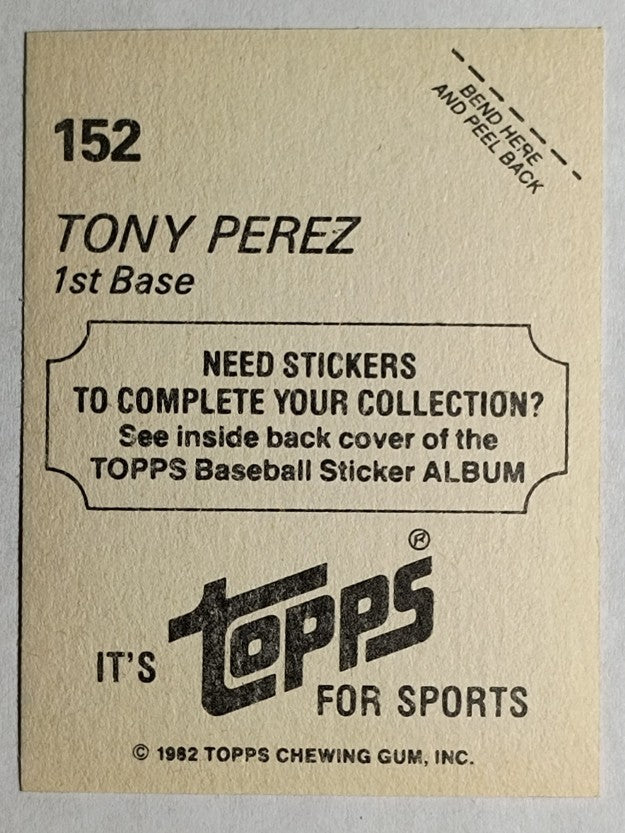 1982 Topps Stickers #152 Tony Perez