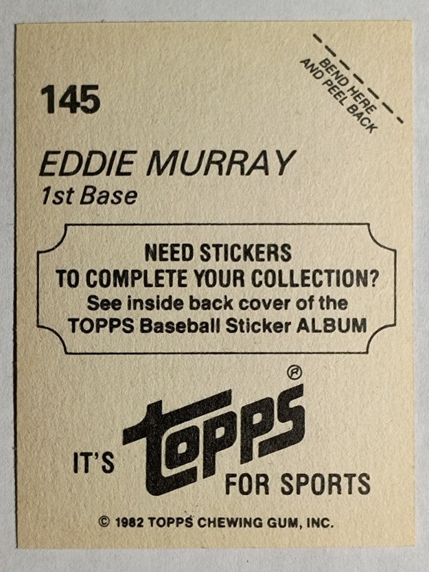 1982 Topps Stickers #145 Eddie Murray