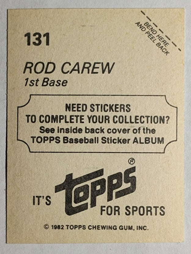 1982 Topps Stickers #131 Rod Carew FOIL