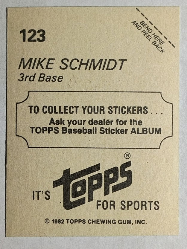 1982 Topps Stickers #123 Mike Schmidt FOIL