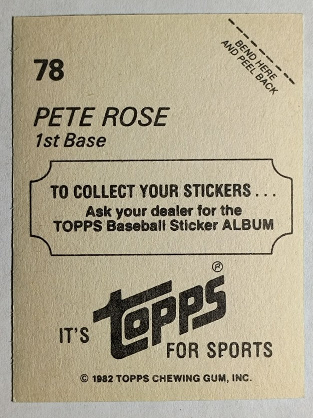 1982 Topps Stickers #78 Pete Rose