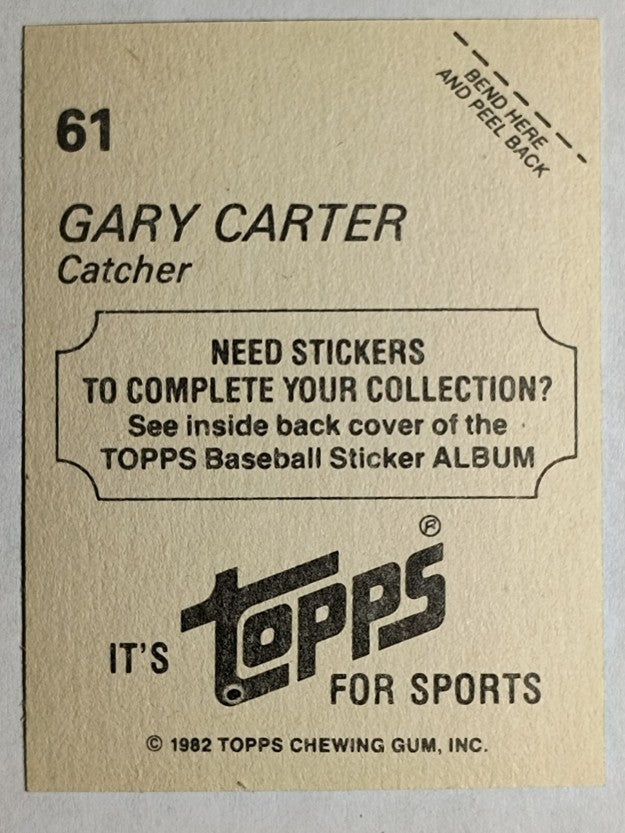 1982 Topps Stickers #61 Gary Carter
