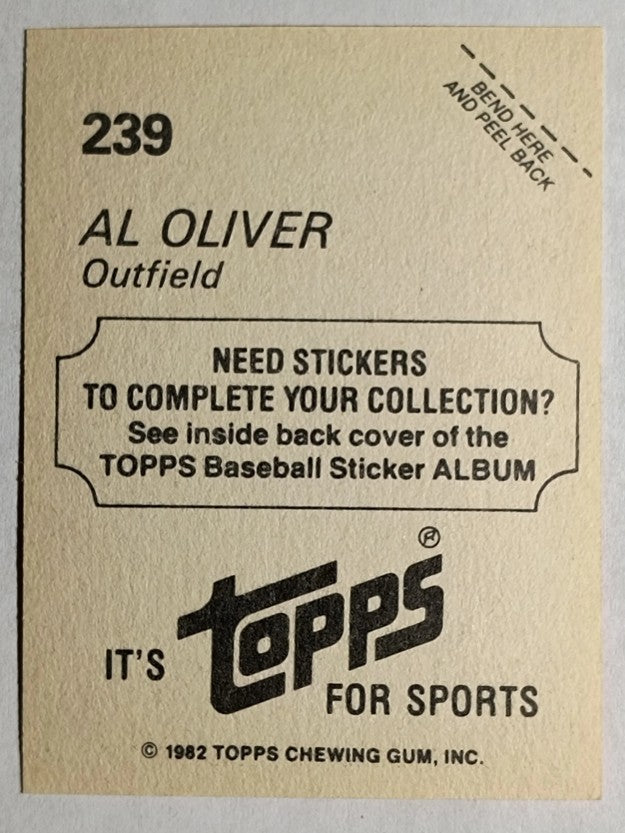 1982 Topps Stickers #239 Al Oliver