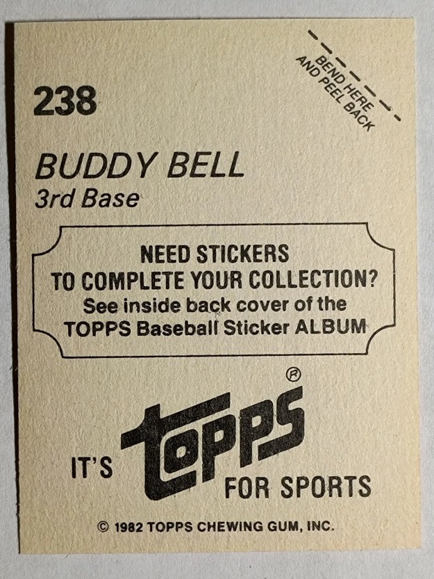 1982 Topps Stickers #238 Buddy Bell