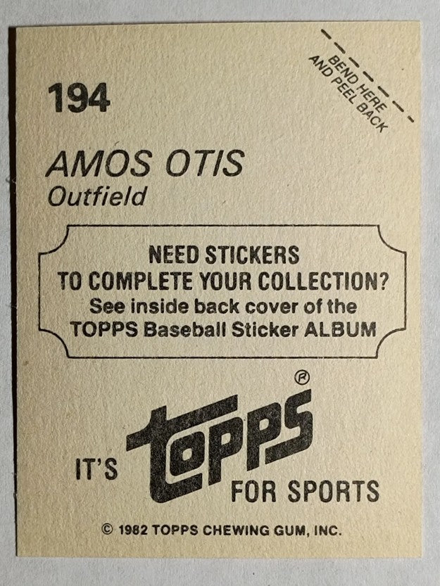 1982 Topps Stickers #194 Amos Otis