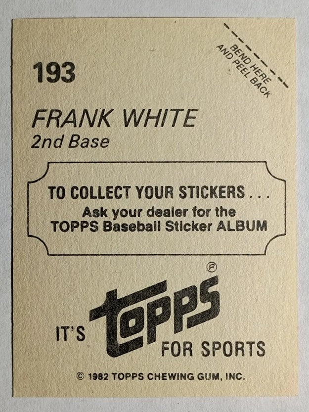 1982 Topps Stickers #193 Frank White