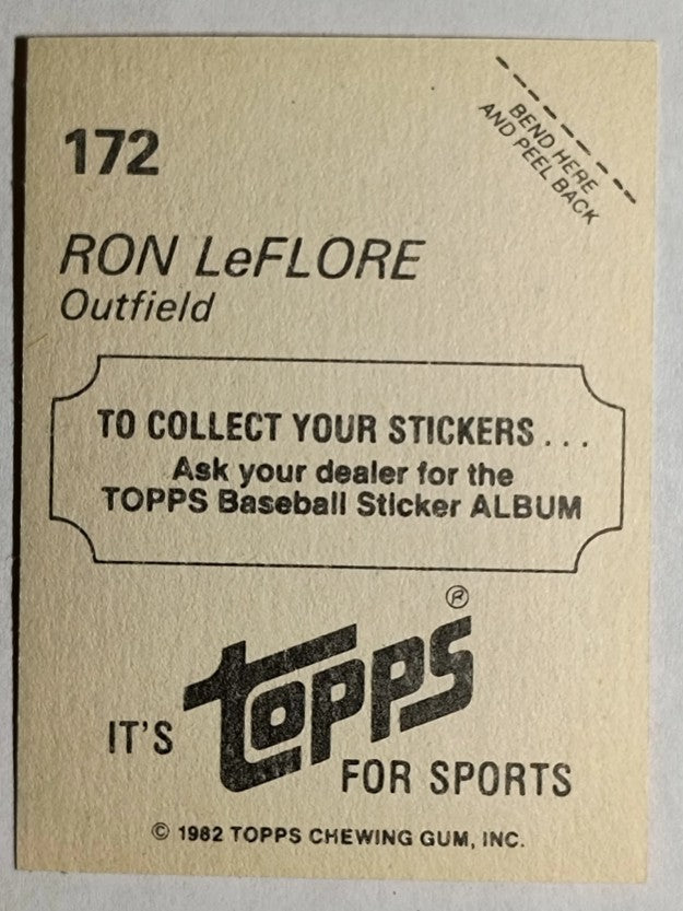1982 Topps Stickers #172 Ron LeFlore