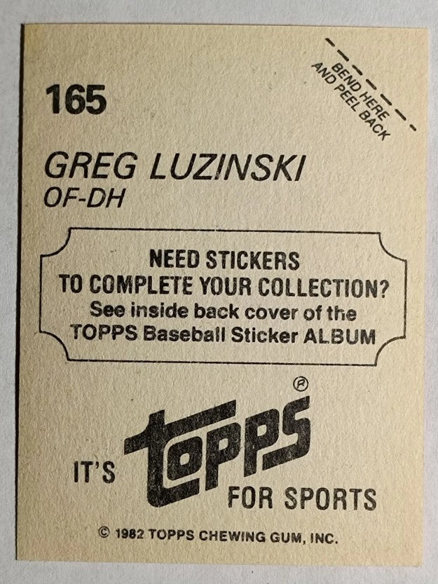1982 Topps Stickers #165 Greg Luzinski