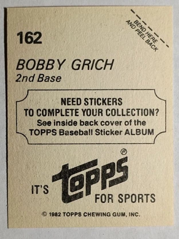 1982 Topps Stickers #162 Bob Grich