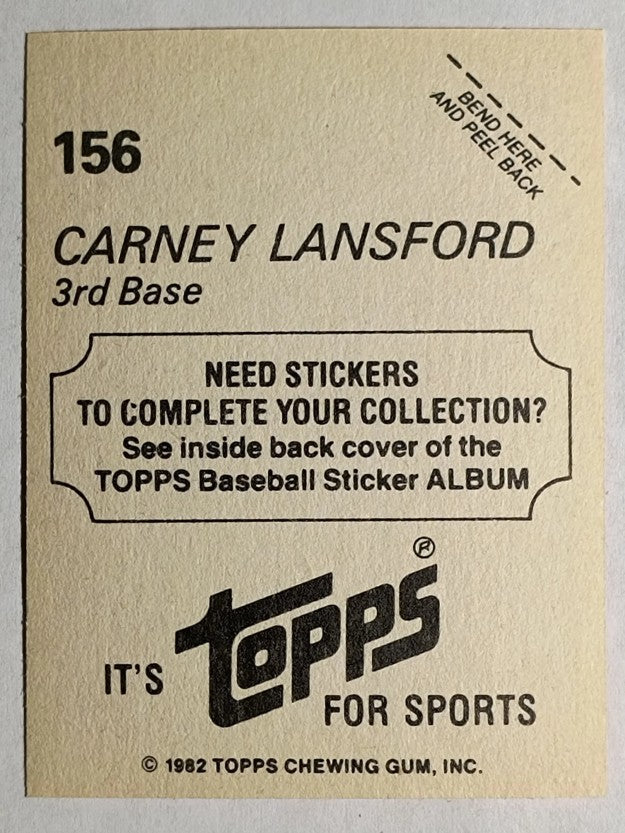 1982 Topps Stickers #156 Carney Lansford