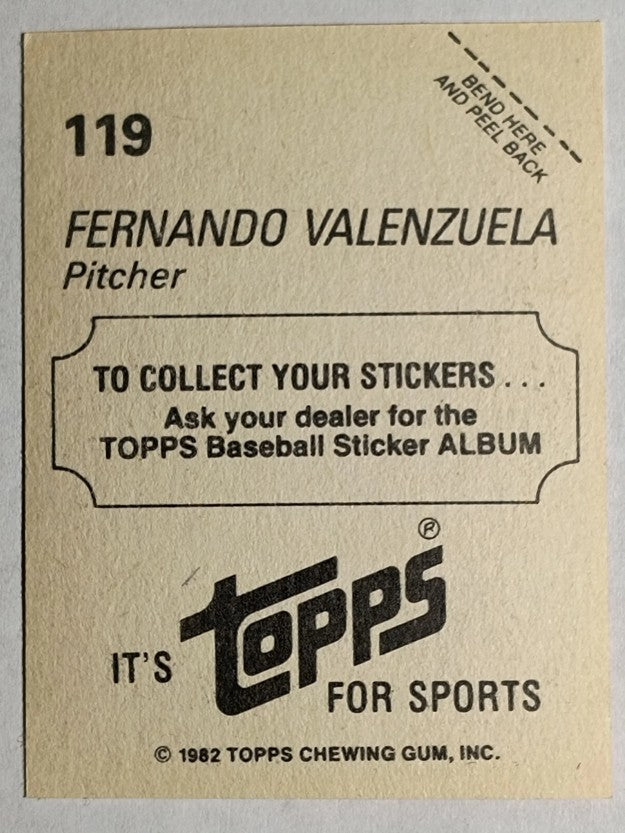 1982 Topps Stickers #119 Fernando Valenzuela HL
