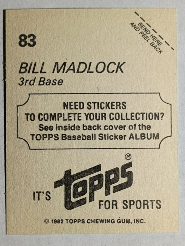 1982 Topps Stickers #83 Bill Madlock
