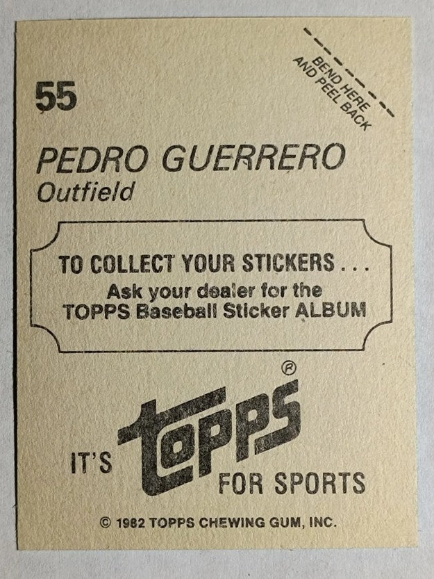 1982 Topps Stickers #55 Pedro Guerrero