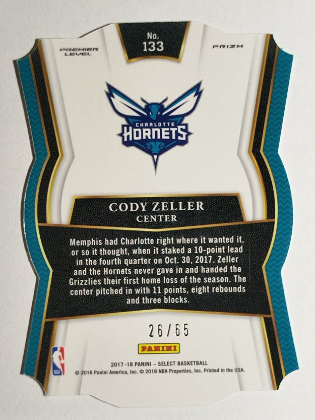 2017-18 Select Prizms Die Cut Neon Green #133 Cody Zeller