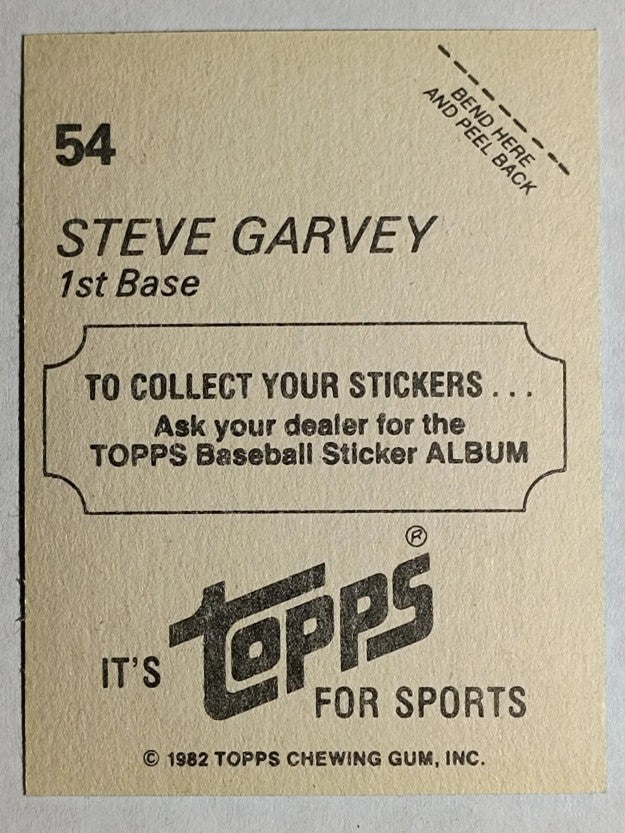 1982 Topps Stickers #54 Steve Garvey