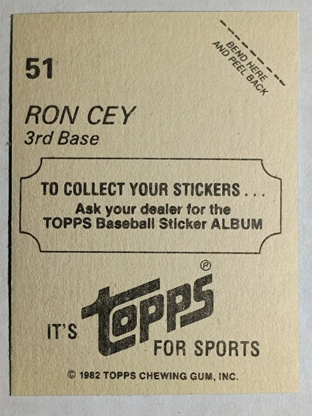 1982 Topps Stickers #51 Ron Cey