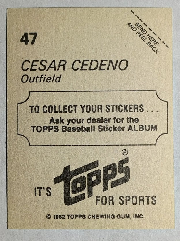 1982 Topps Stickers #47 Cesar Cedeno