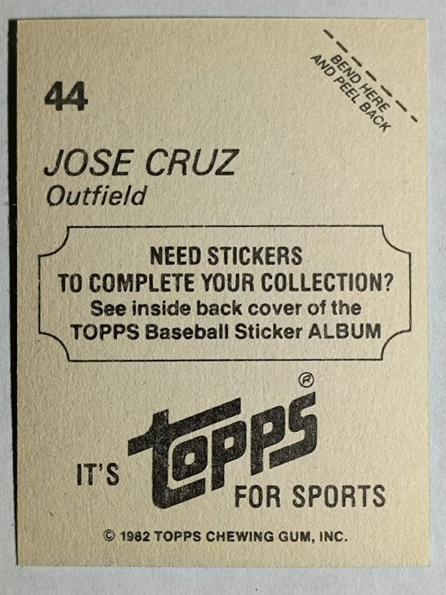 1982 Topps Stickers #44 Jose Cruz