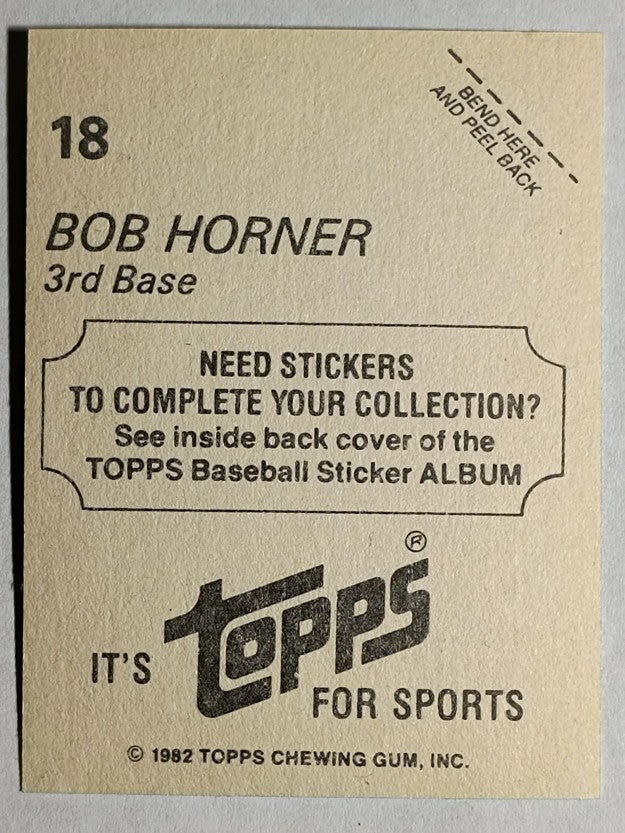 1982 Topps Stickers #18 Bob Horner