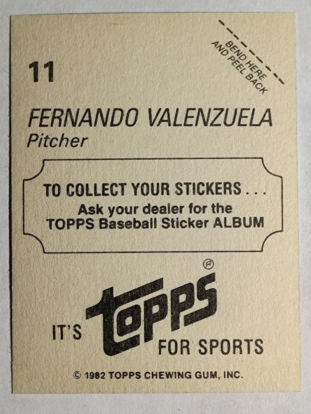 1982 Topps Stickers #11 Fernando Valenzuela LL