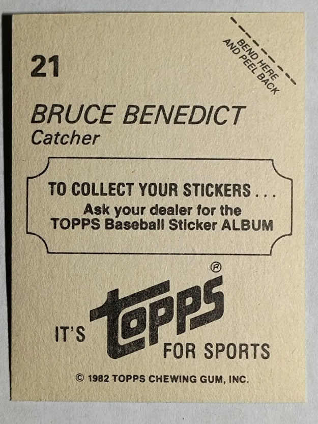1982 Topps Stickers #21 Bruce Benedict