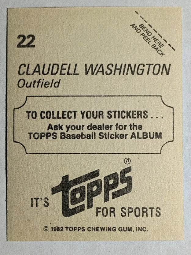 1982 Topps Stickers #22 Claudell Washington