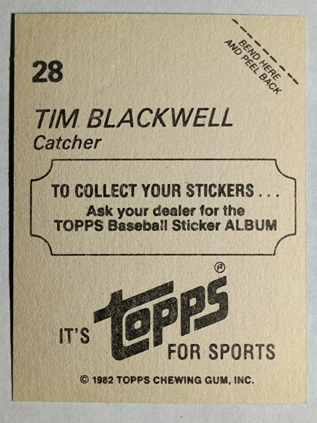 1982 Topps Stickers #28 Tim Blackwell