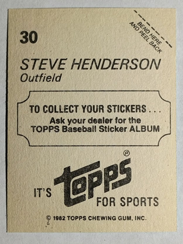 1982 Topps Stickers #30 Steve Henderson