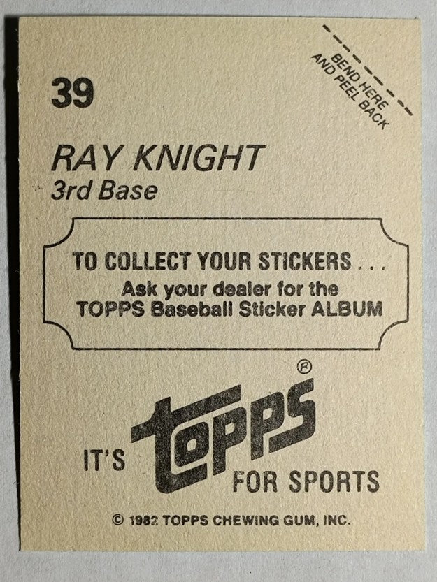 1982 Topps Stickers #39 Ray Knight