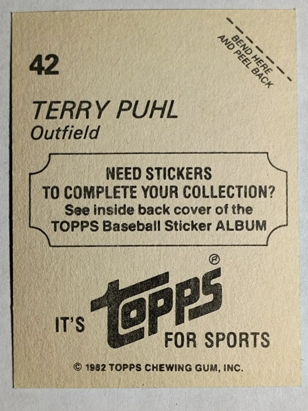 1982 Topps Stickers #42 Terry Puhl