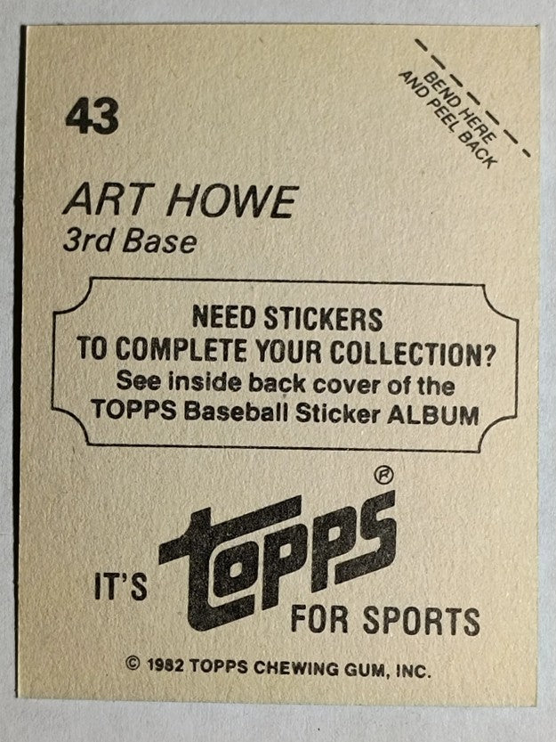 1982 Topps Stickers #43 Art Howe