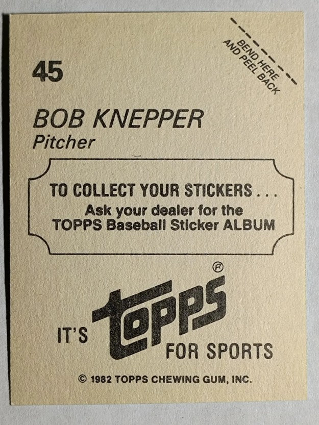 1982 Topps Stickers #45 Bob Knepper