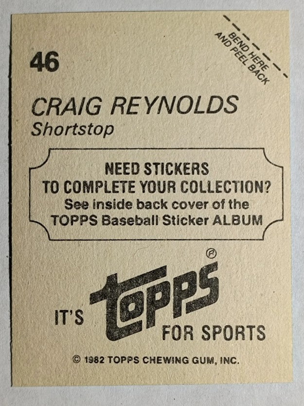 1982 Topps Stickers #46 Craig Reynolds