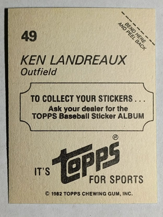 1982 Topps Stickers #49 Ken Landreaux
