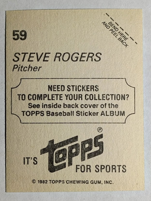 1982 Topps Stickers #59 Steve Rogers