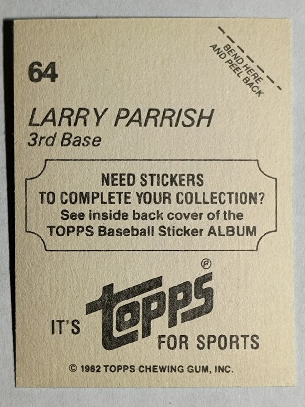 1982 Topps Stickers #64 Larry Parrish