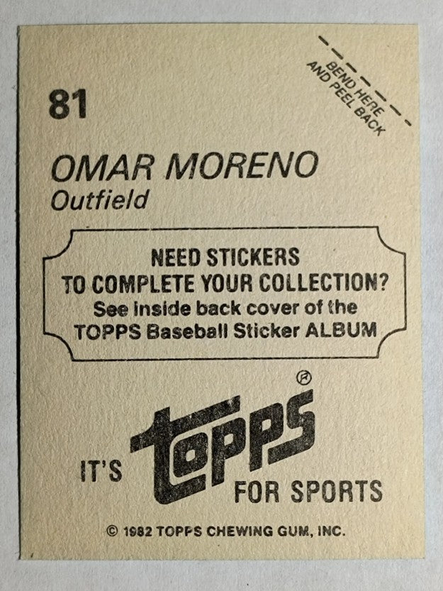 1982 Topps Stickers #81 Omar Moreno