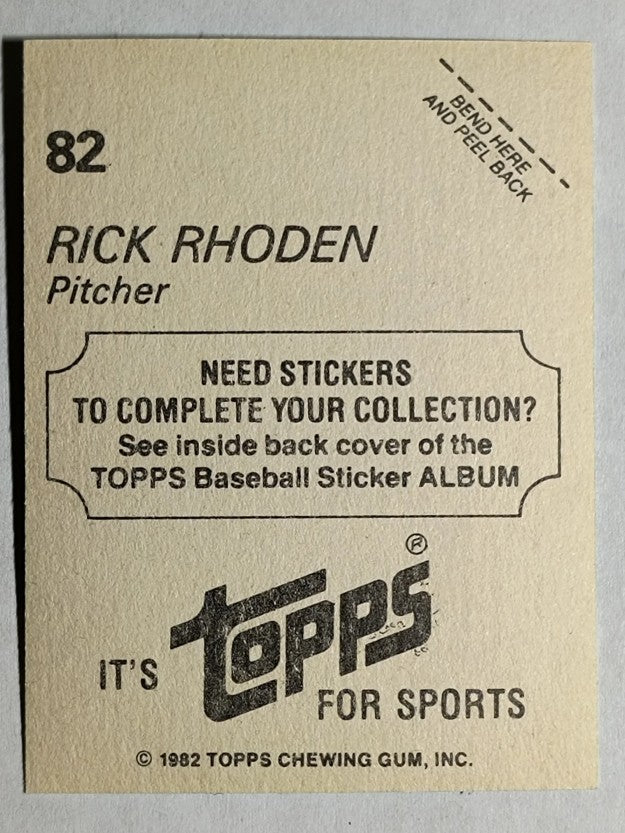 1982 Topps Stickers #82 Rick Rhoden